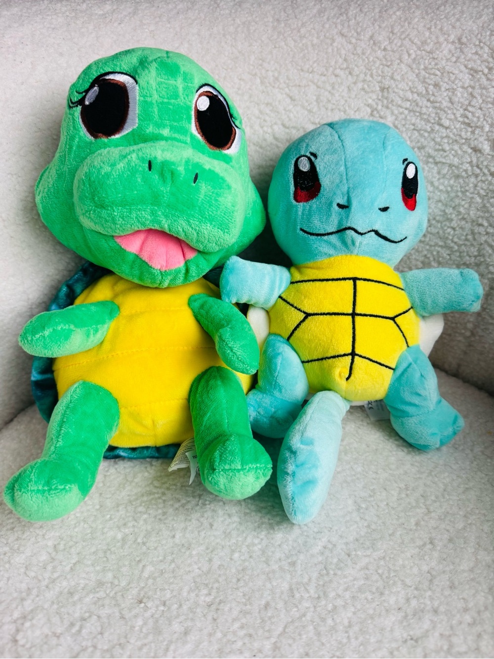 Plush Turtle Stuffed Toy - Green and Teal Soft Cuddly Friend
